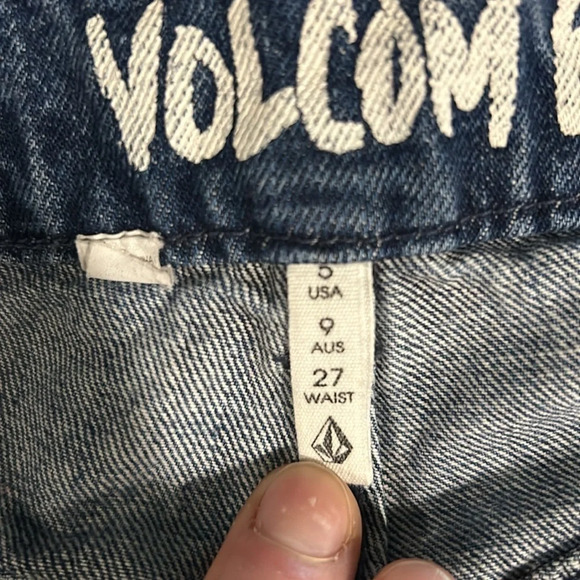 VOLCOM Retro Blue Wide Leg Flare Jeans - Picture 12 of 13
